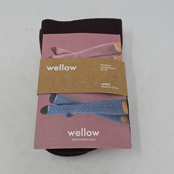 Willow Unisex High Knee Compression Socks Brown Polka Dot - Picture 1 of 3